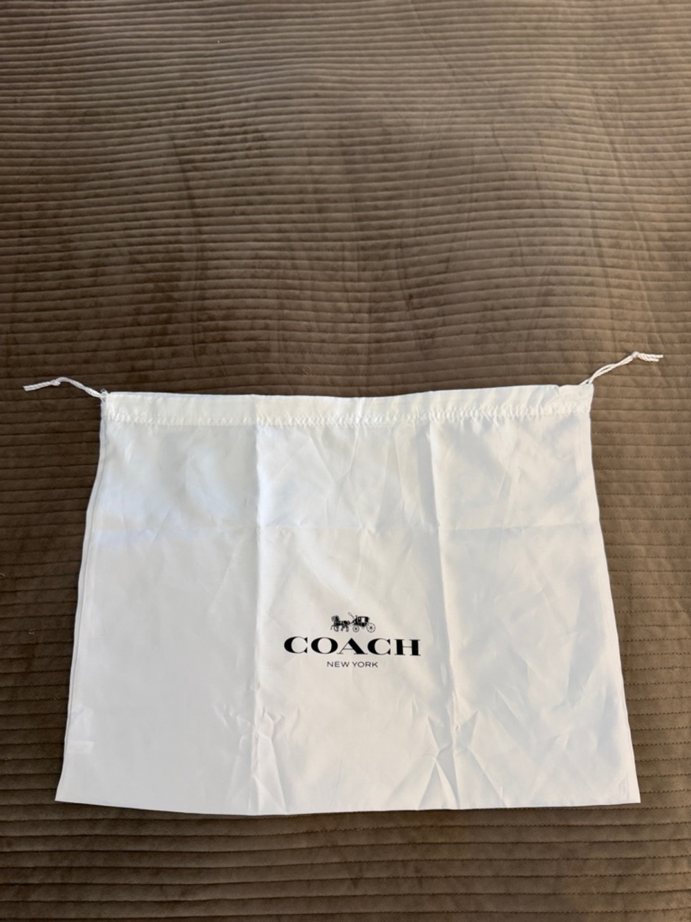 Coach White Black Silky Drawstring Dust Bag